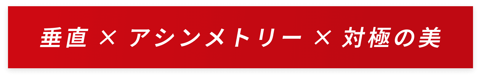 垂直xアシンメトリーx対極の美
