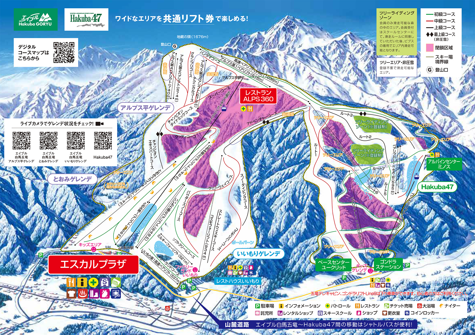 エイブル白馬五竜\u0026Hakuba47 大人リフト１日券ペアスキー場