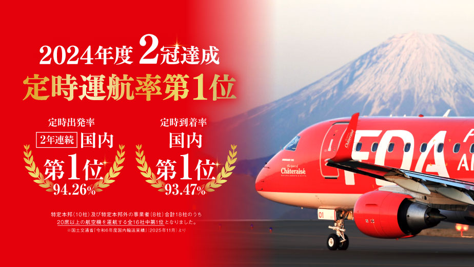 2024年度の“定時運航率” 国内第1位を獲得 出発・到着で2冠達成