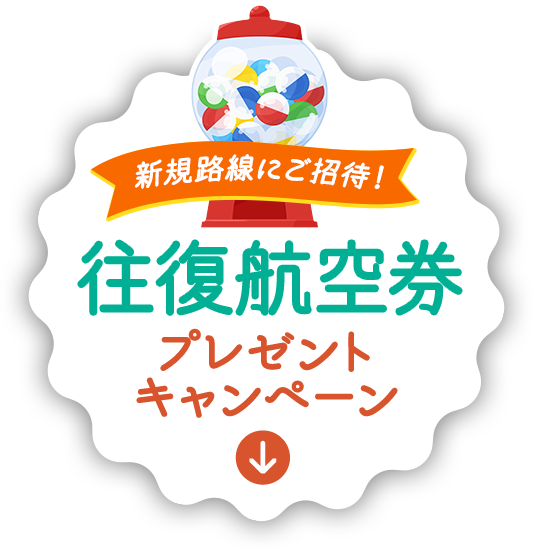 新規路線にご招待！往復航空券プレゼントキャンペーン