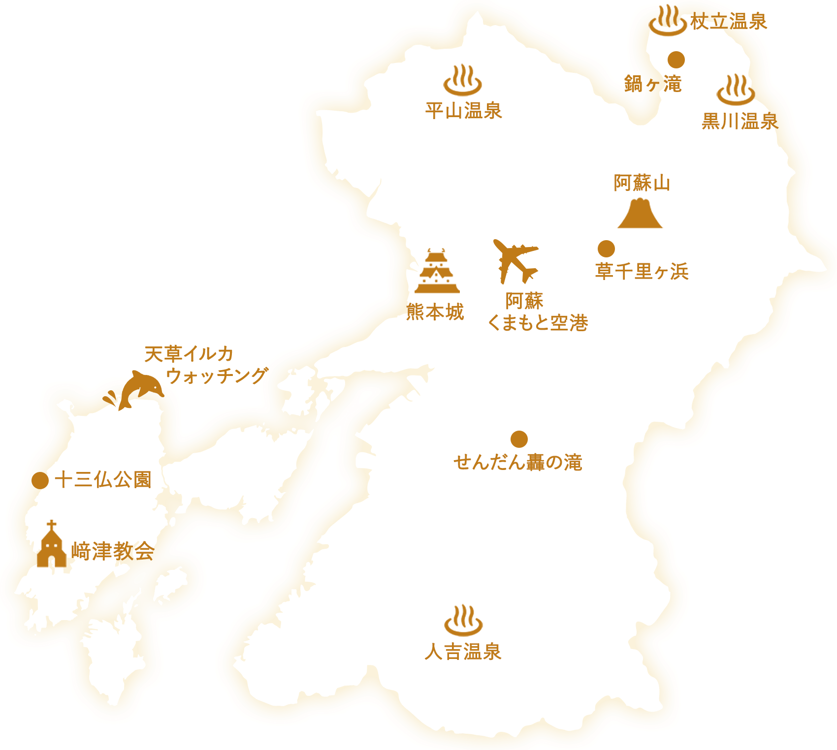 熊本県のイラストマップ