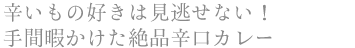 辛いもの好きは見逃せない!手間暇かけた絶品辛口カレー