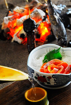 山女魚の刺し身