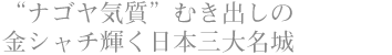 “ナゴヤ気質”むき出しの 金シャチ輝く日本三大名城