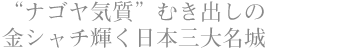 “ナゴヤ気質”むき出しの 金シャチ輝く日本三大名城 