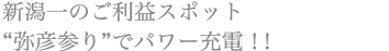 新潟一の御利益スポット“弥彦参り”でパワー充電!!