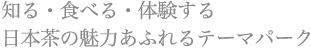 知る・食べる・体験する　日本茶の魅力あふれるテーマパーク