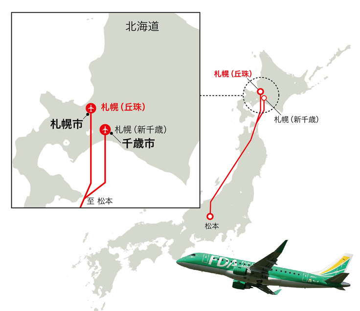 松本 札幌 丘珠 線を季節運航します 航空券予約 購入はフジドリームエアラインズ Fda
